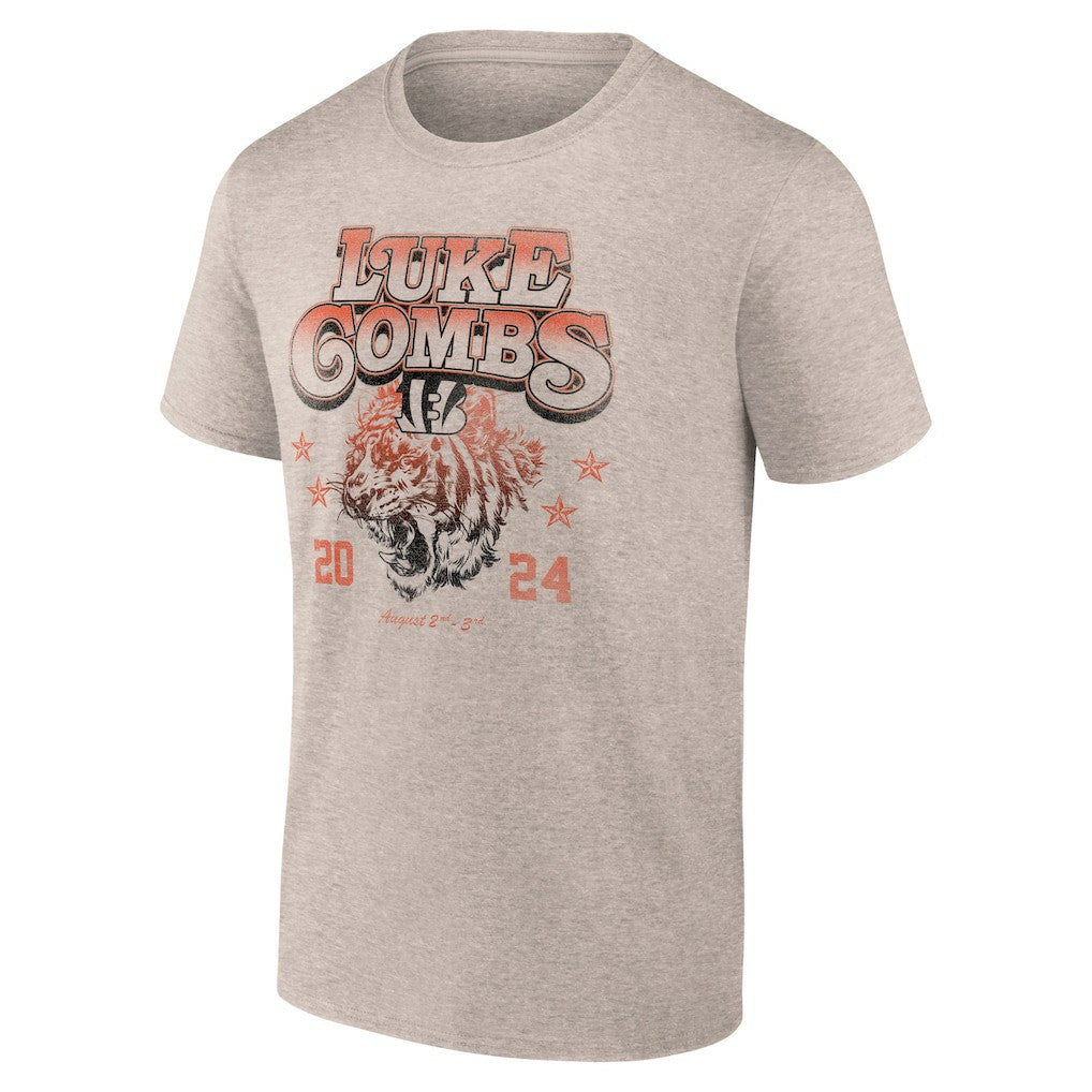 Luke Combs x Cincinnati Bengals Growin' Up and Gettin' Old Tour T-Shirt - Tan T-shirts