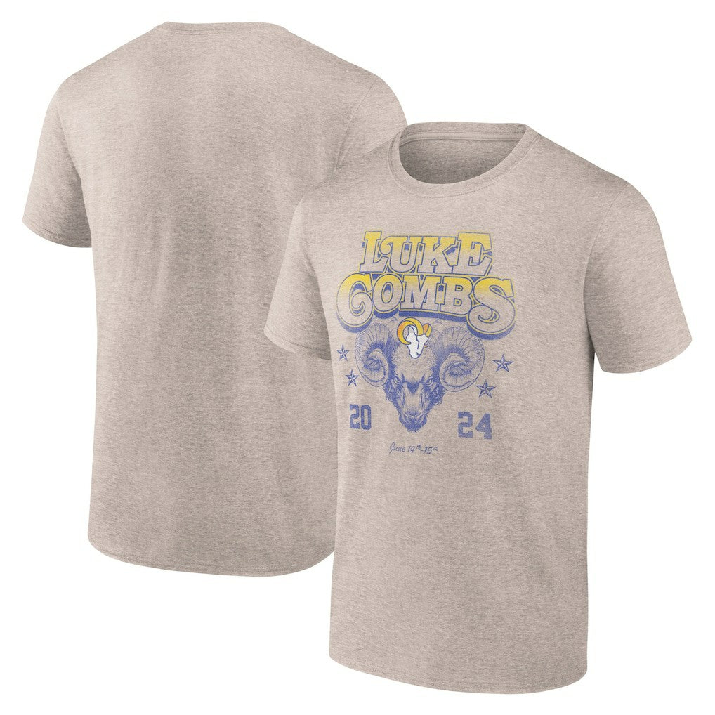 Luke Combs x Los Angeles Rams Growin' Up and Gettin' Old Tour T-Shirt - Tan T-shirts