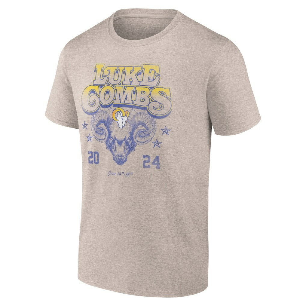 Luke Combs x Los Angeles Rams Growin' Up and Gettin' Old Tour T-Shirt - Tan T-shirts