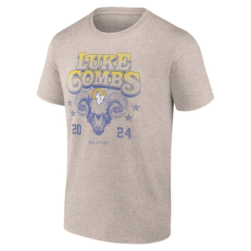 Luke Combs x Los Angeles Rams Growin' Up and Gettin' Old Tour T-Shirt - Tan T-shirts