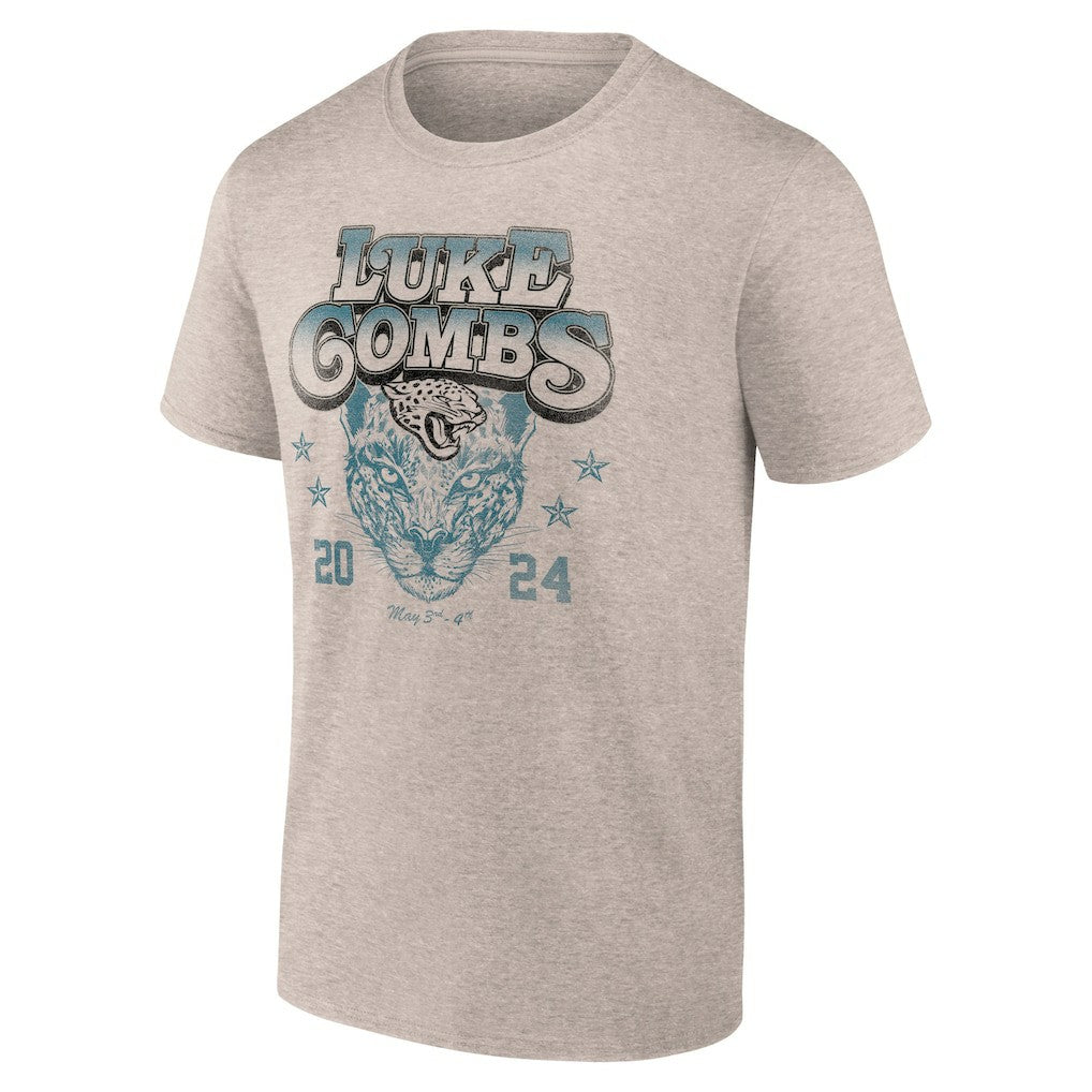 Luke Combs x Jacksonville Jaguars Growin' Up and Gettin' Old Tour T-Shirt - Tan T-shirts