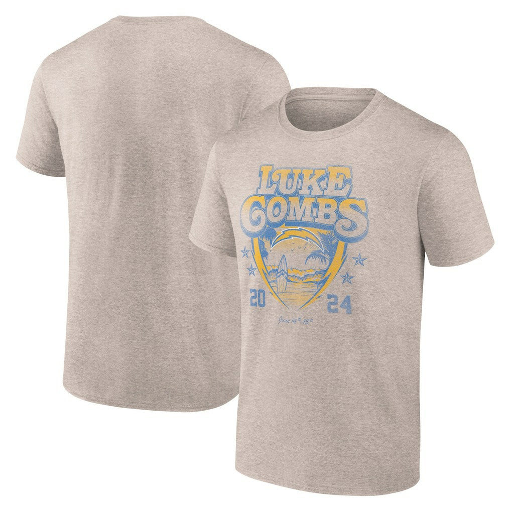 Luke Combs x Los Angeles Chargers Growin' Up and Gettin' Old Tour T-Shirt - Tan T-shirts