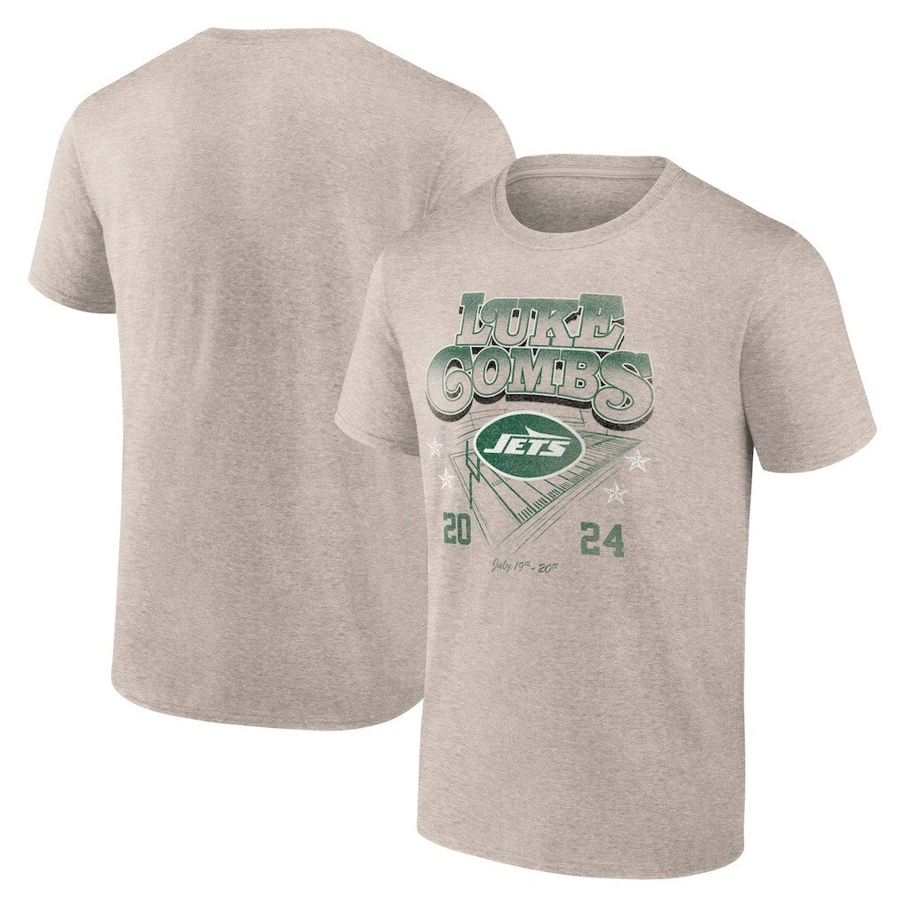 Luke Combs x New York Jets Growin' Up and Gettin' Old Tour T-Shirt - Tan T-shirts