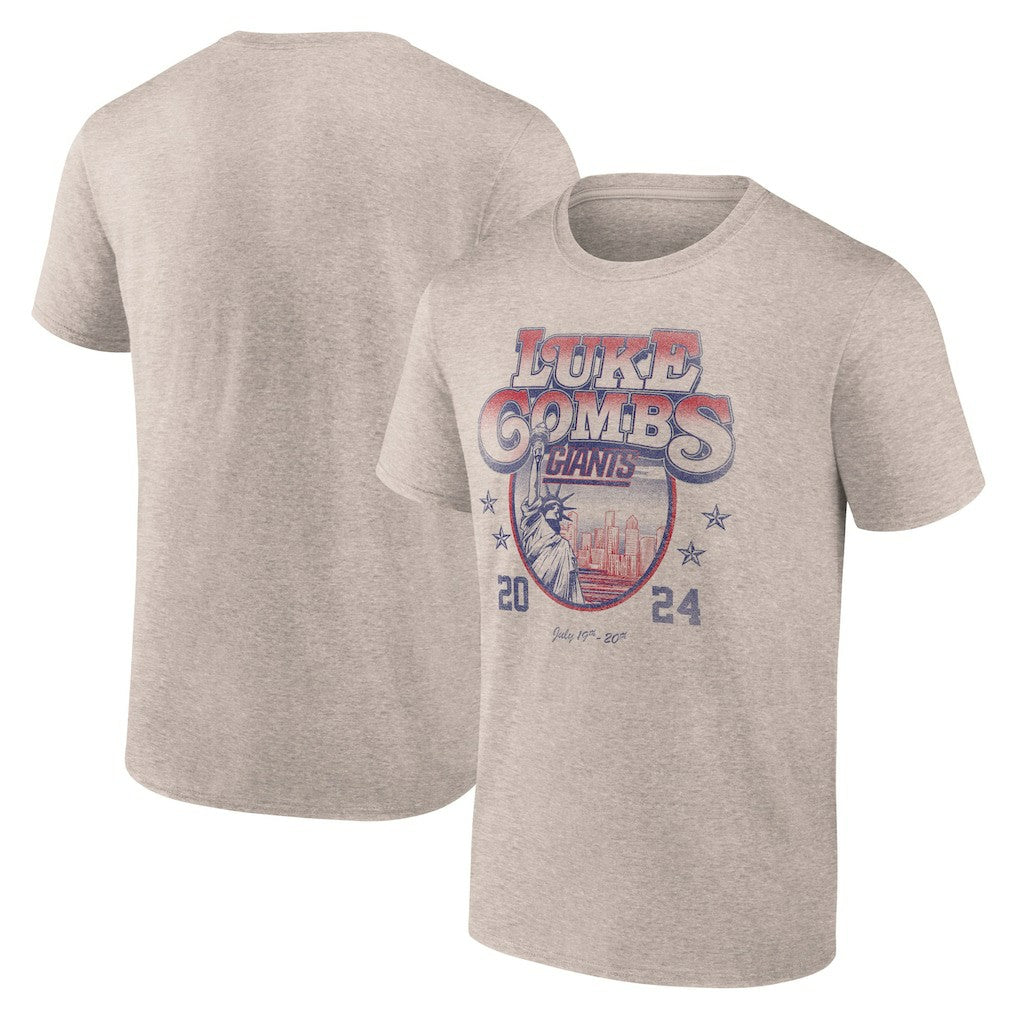 Luke Combs x New York Giants Growin' Up and Gettin' Old Tour T-Shirt - Tan T-shirts