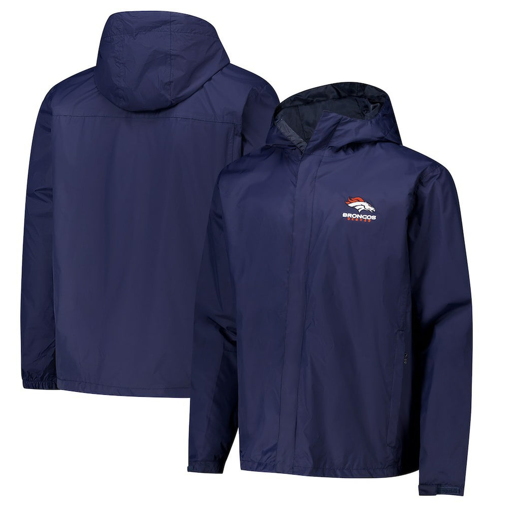 Denver Broncos Dunbrooke Tropic Waterproof Packable Full-Zip Hoodie Jacket  - Navy Hoodies
