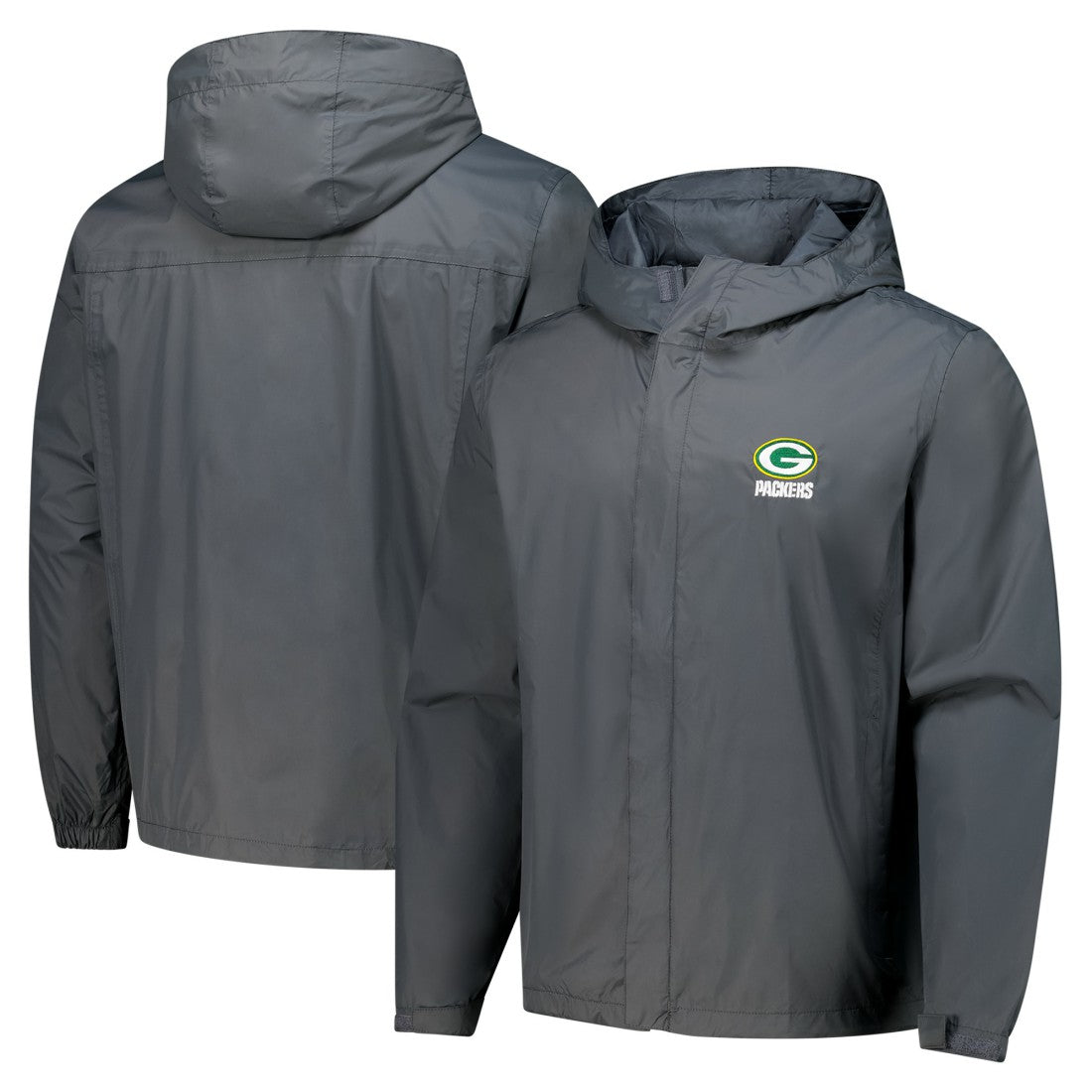Green Bay Packers Dunbrooke Tropic Waterproof Packable Full-Zip Hoodie Jacket  - Graphite Hoodies