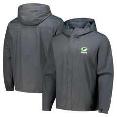 Green Bay Packers Dunbrooke Tropic Waterproof Packable Full-Zip Hoodie Jacket  - Graphite Hoodies