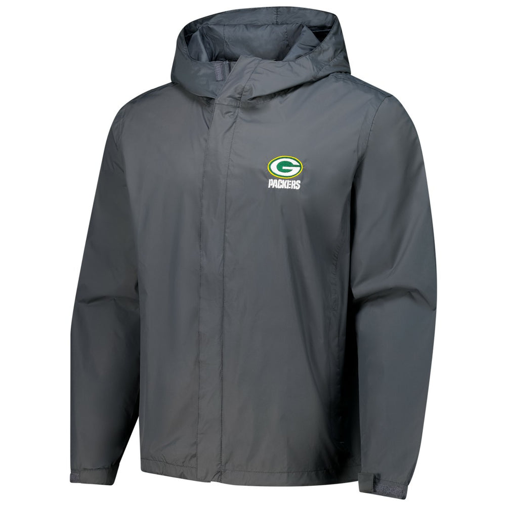 Green Bay Packers Dunbrooke Tropic Waterproof Packable Full-Zip Hoodie Jacket  - Graphite Hoodies