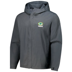 Green Bay Packers Dunbrooke Tropic Waterproof Packable Full-Zip Hoodie Jacket  - Graphite Hoodies