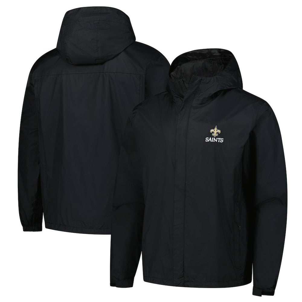 New Orleans Saints Dunbrooke Tropic Waterproof Packable Full-Zip Hoodie Jacket  - Black Hoodies