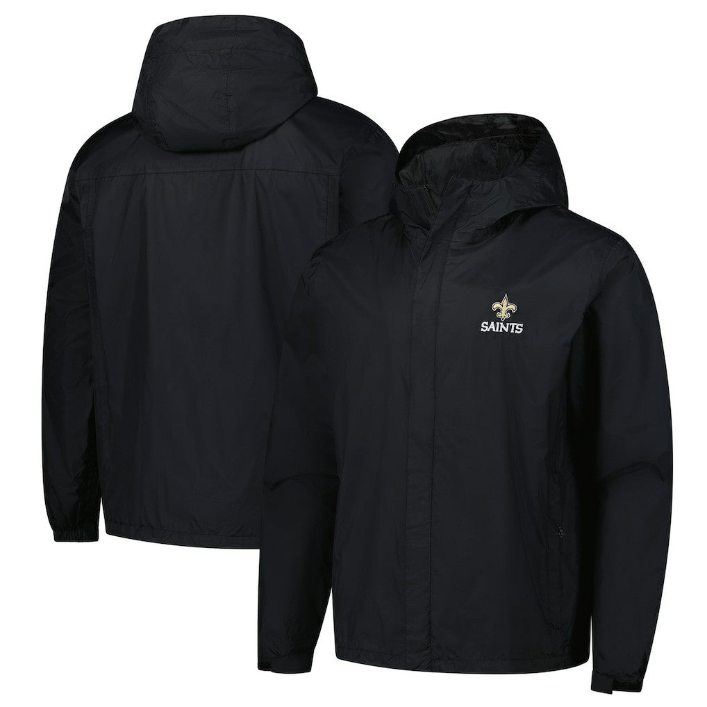 New Orleans Saints Dunbrooke Tropic Waterproof Packable Full-Zip Hoodie Jacket  - Black Hoodies