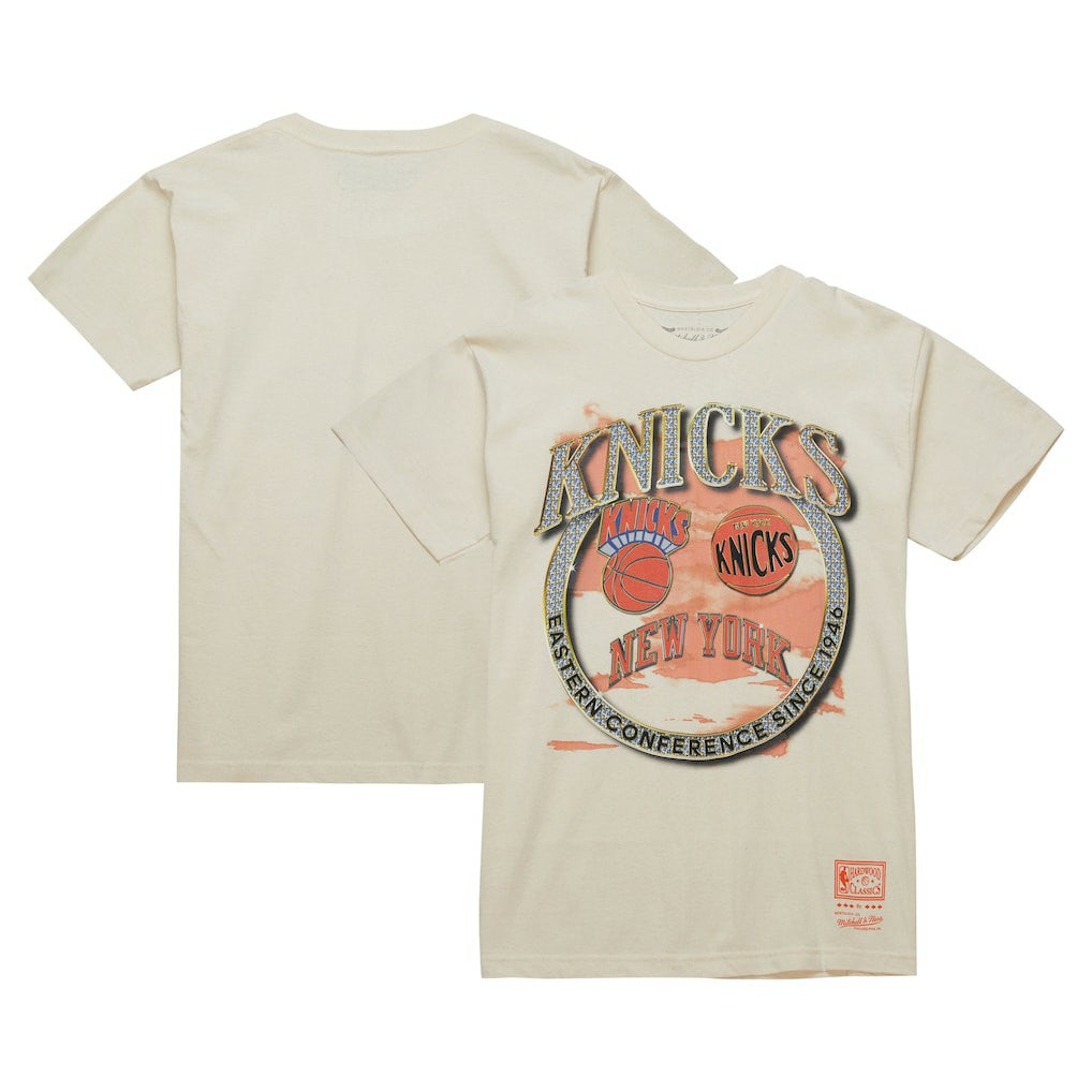 New York Knicks Hardwood Classics Vintage Soul Crown Jewels T-Shirt Tan - Mitchell & Ness
