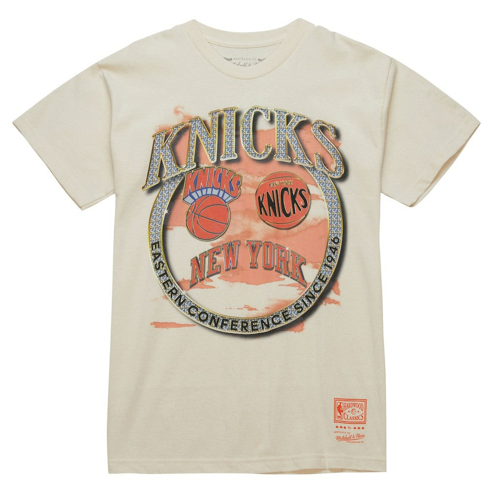 New York Knicks Hardwood Classics Vintage Soul Crown Jewels T-Shirt Tan - Mitchell & Ness