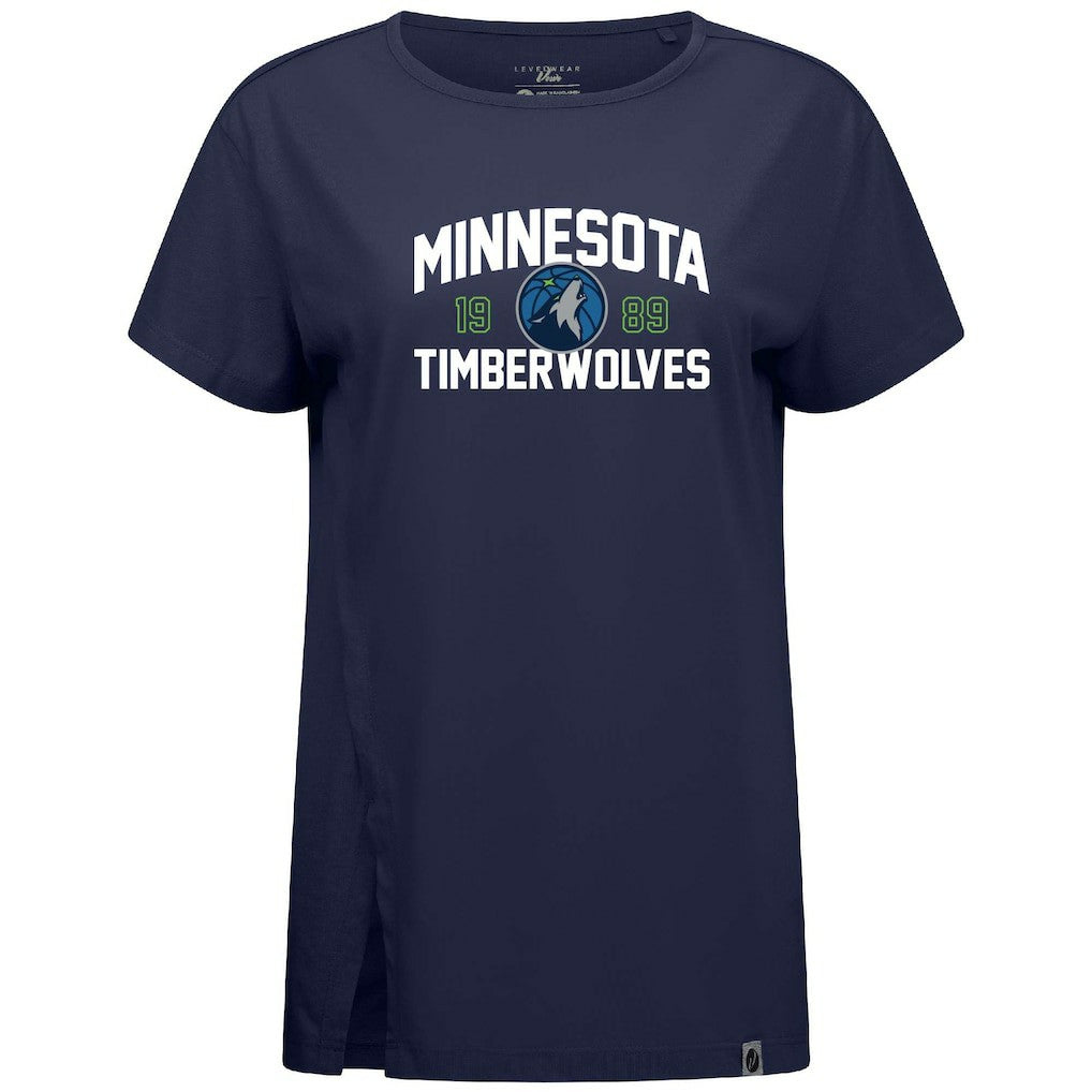 Minnesota Timberwolves Levelwear Women's Influx T-Shirt Navy outlet