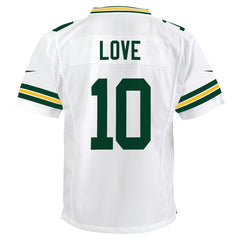 Jordan Love Green Bay Packers Youth Game Jersey - White Jerseys