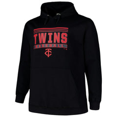 Minnesota Twins   Stack Fleece Pullover Hoodie - Black Hoodies