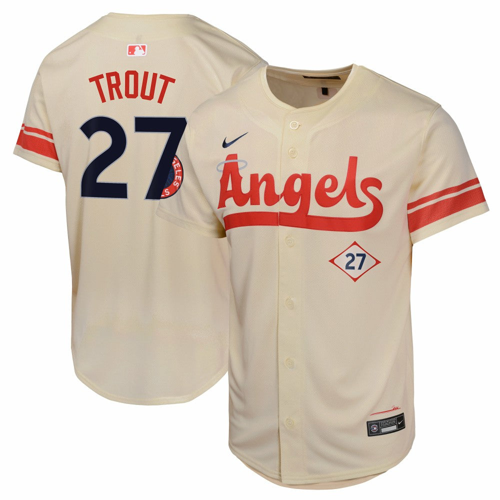Mike Trout Los Angeles Angels Nike Youth City Connect Limited Player Jersey - Cream Jerseys