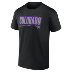 Colorado Rockies Blocked Out T-Shirt - Black T-shirts