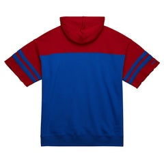 New England Patriots Off Field Vintage Logo Short Sleeve Pullover Hoodie - Royal Hoodies