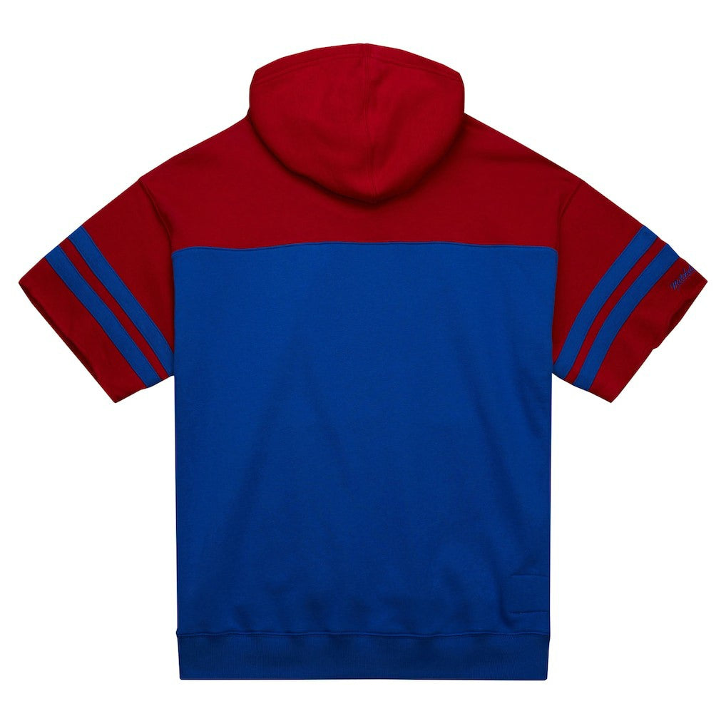 New York Giants Off Field Vintage Logo Short Sleeve Pullover Hoodie - Royal Hoodies