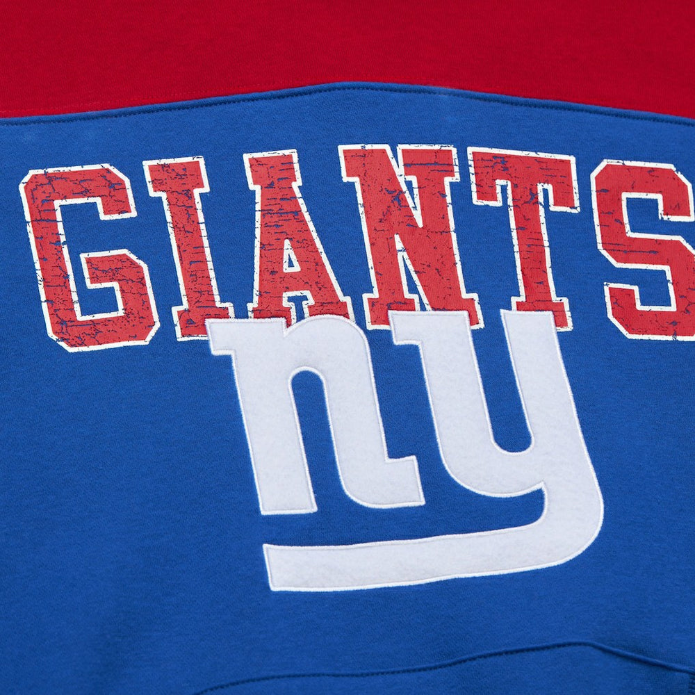 New York Giants Off Field Vintage Logo Short Sleeve Pullover Hoodie - Royal Hoodies