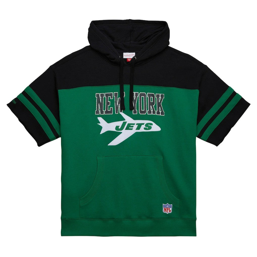 New York Jets Off Field Vintage Logo Short Sleeve Pullover Hoodie - Kelly Green Hoodies