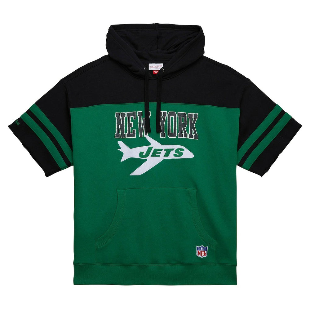 New York Jets Off Field Vintage Logo Short Sleeve Pullover Hoodie - Kelly Green Hoodies