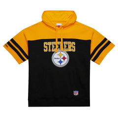 Pittsburgh Steelers Off Field Vintage Logo Short Sleeve Pullover Hoodie - Black Hoodies