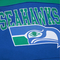 Seattle Seahawks Off Field Vintage Logo Short Sleeve Pullover Hoodie - Royal Hoodies