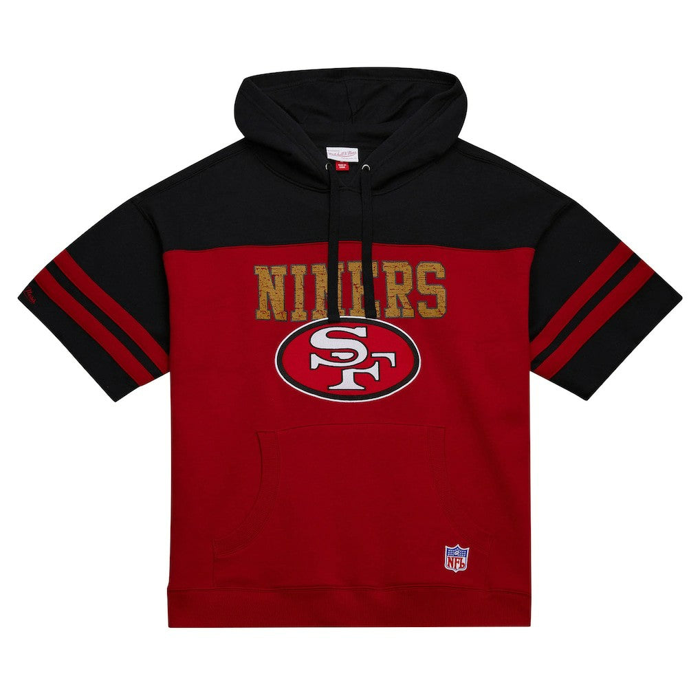 San Francisco 49ers Off Field Vintage Logo Short Sleeve Pullover Hoodie - Scarlet Hoodies