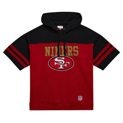 San Francisco 49ers Off Field Vintage Logo Short Sleeve Pullover Hoodie - Scarlet Hoodies