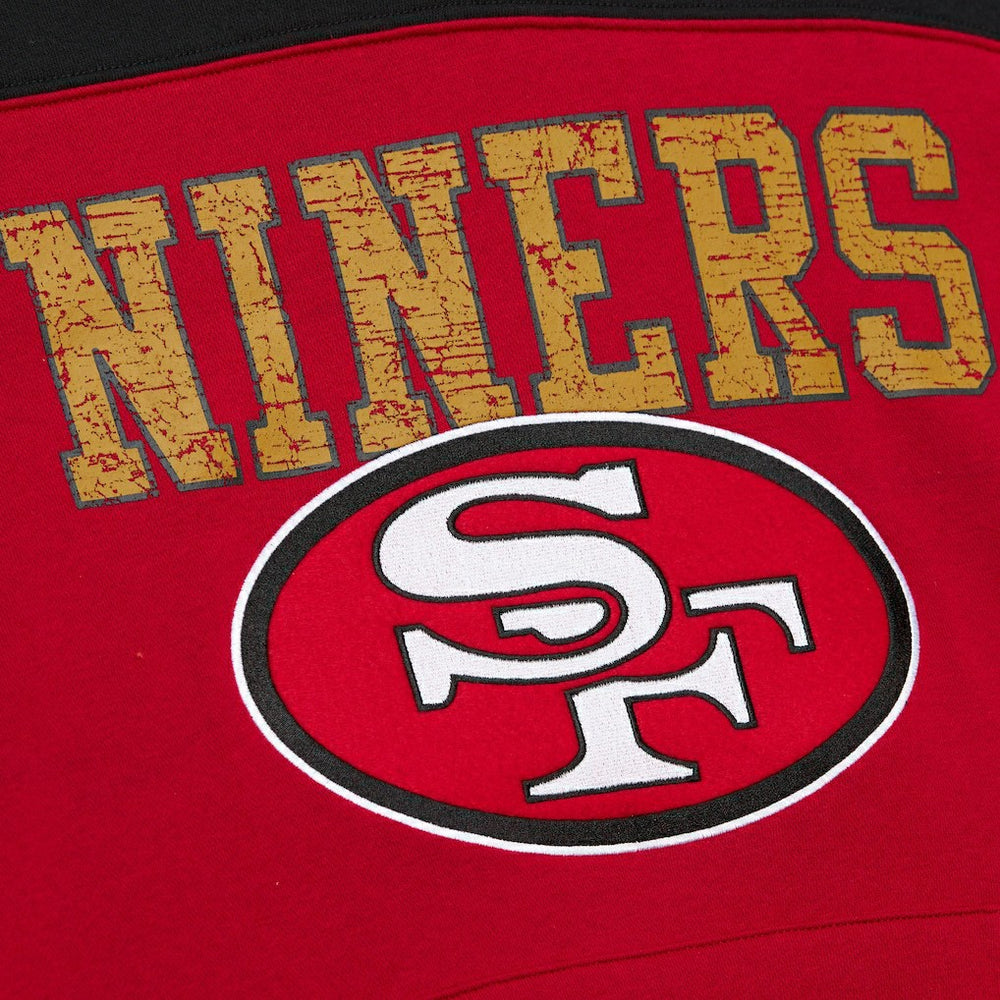 San Francisco 49ers Off Field Vintage Logo Short Sleeve Pullover Hoodie - Scarlet Hoodies
