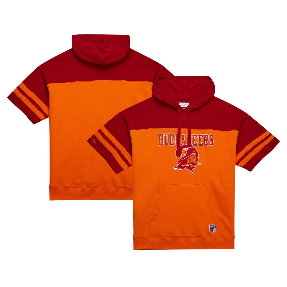 Tampa Bay Buccaneers Off Field Vintage Logo Short Sleeve Pullover Hoodie - Orange Hoodies