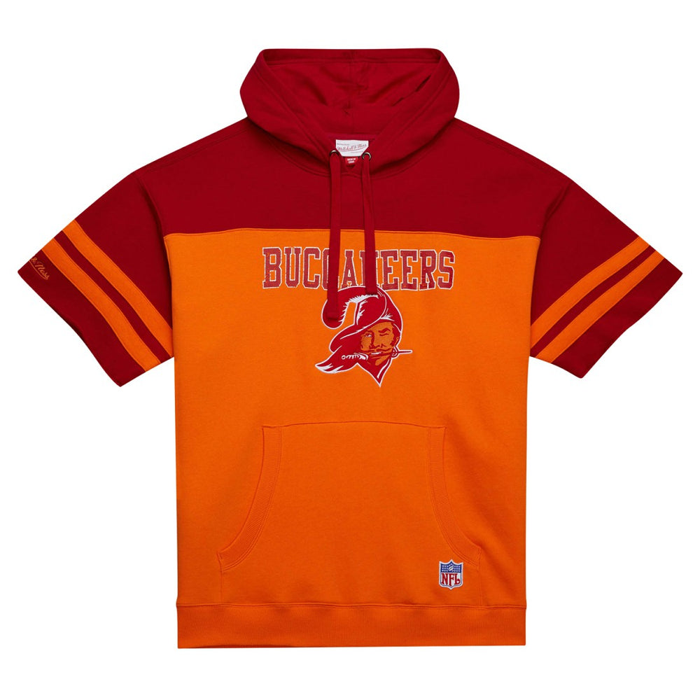 Tampa Bay Buccaneers Off Field Vintage Logo Short Sleeve Pullover Hoodie - Orange Hoodies