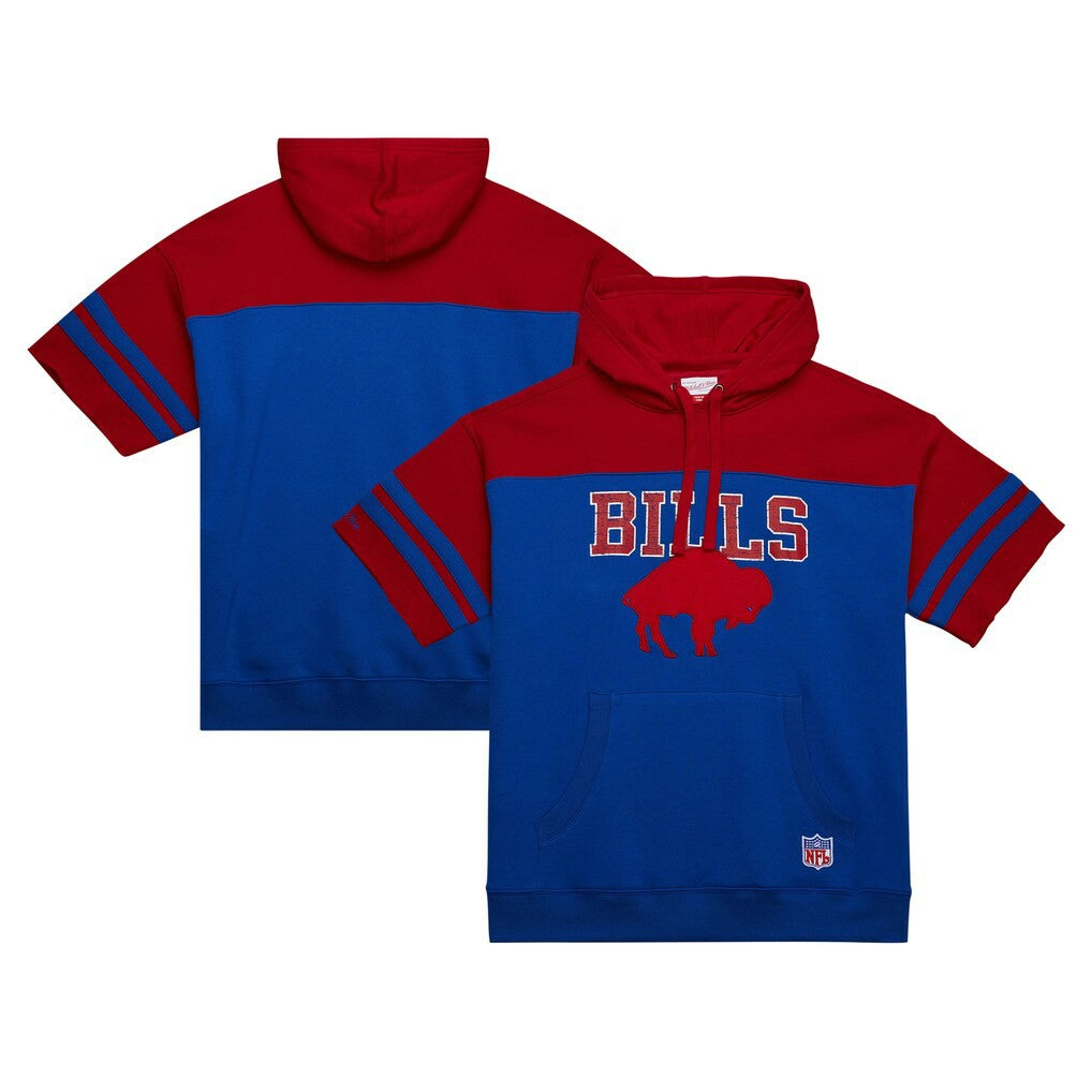 Buffalo Bills Off Field Vintage Logo Short Sleeve Pullover Hoodie - Royal Hoodies