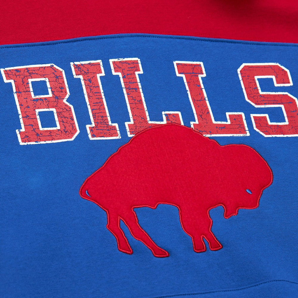 Buffalo Bills Off Field Vintage Logo Short Sleeve Pullover Hoodie - Royal Hoodies