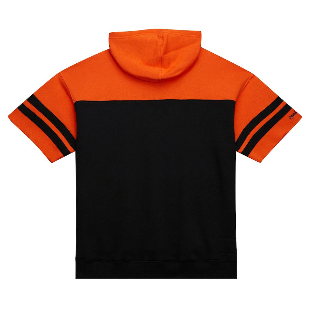 Cincinnati Bengals Off Field Vintage Logo Short Sleeve Pullover Hoodie - Black Hoodies