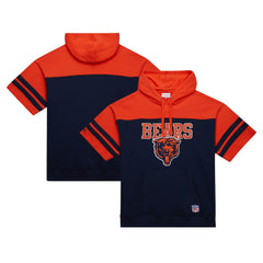Chicago Bears Off Field Vintage Logo Short Sleeve Pullover Hoodie - Navy Hoodies