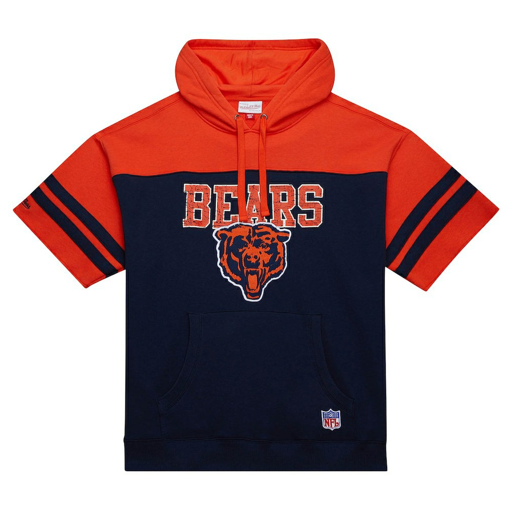 Chicago Bears Off Field Vintage Logo Short Sleeve Pullover Hoodie - Navy Hoodies