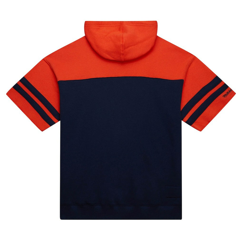 Chicago Bears Off Field Vintage Logo Short Sleeve Pullover Hoodie - Navy Hoodies