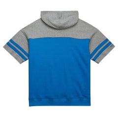 Detroit Lions Off Field Vintage Logo Short Sleeve Pullover Hoodie - Blue Hoodies