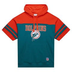 Miami Dolphins Off Field Vintage Logo Short Sleeve Pullover Hoodie - Aqua Hoodies