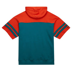 Miami Dolphins Off Field Vintage Logo Short Sleeve Pullover Hoodie - Aqua Hoodies