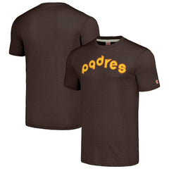 San Diego Padres Homage Cooperstown Collection Hand-Drawn Logo Tri-Blend T-Shirt - Brown T-shirts