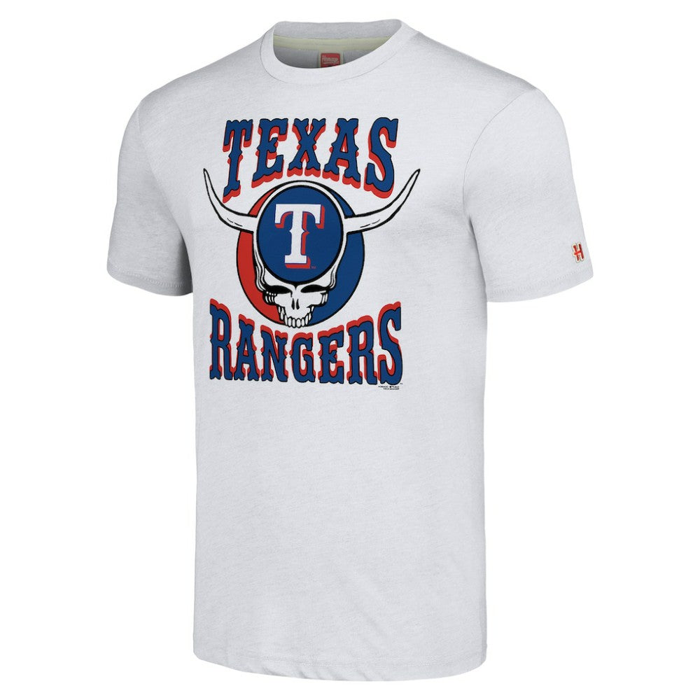 Texas Rangers Homage Grateful Dead Tri-Blend T-Shirt - Ash T-shirts