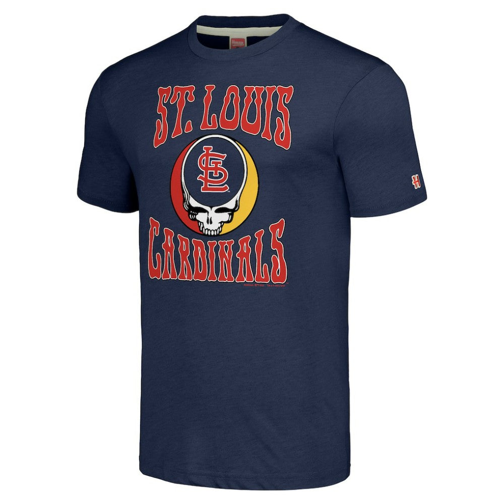 St. Louis Cardinals Homage Grateful Dead Tri-Blend T-Shirt - Navy T-shirts