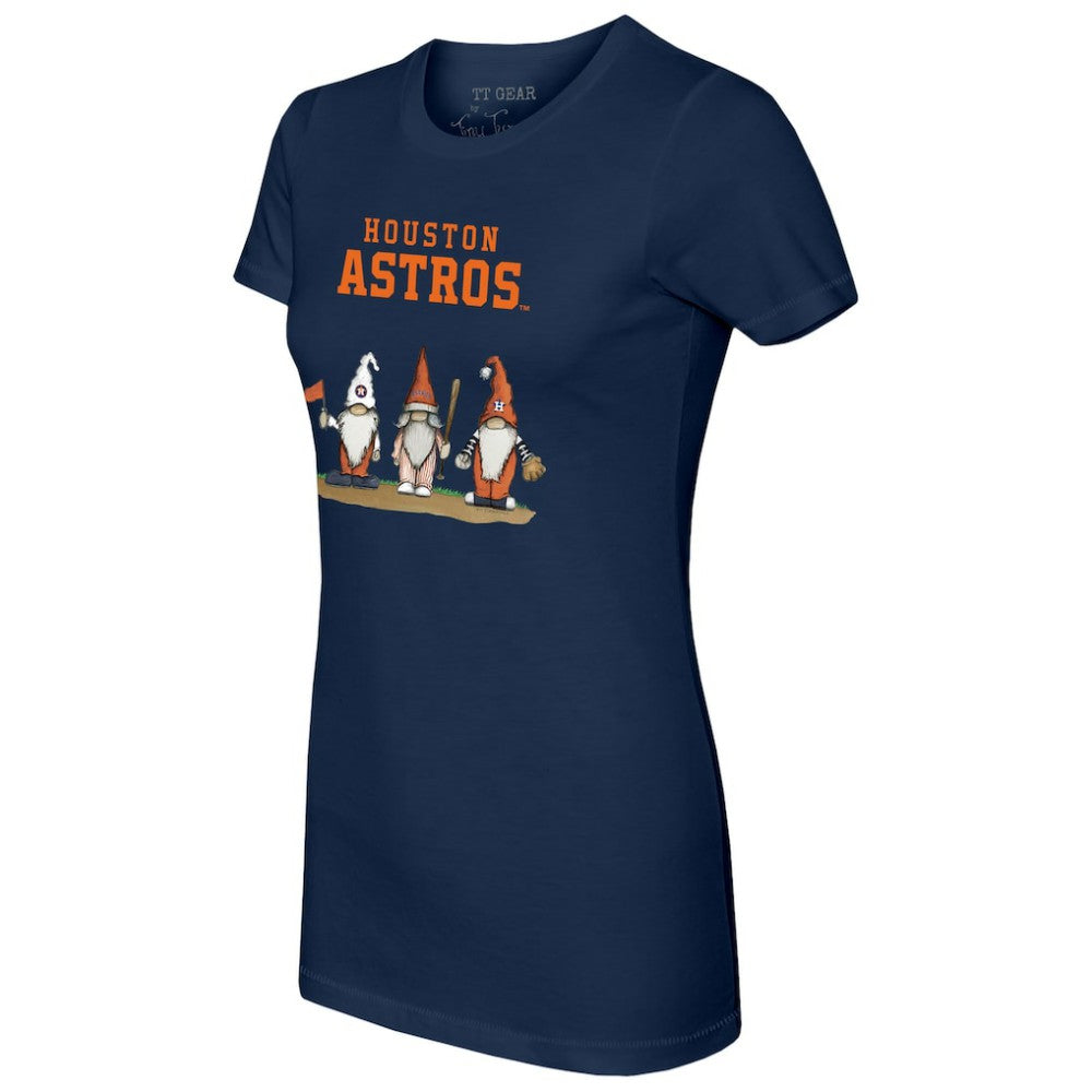 Houston Astros Tiny Turnip Women's Gnomes T-Shirt - Navy T-shirts