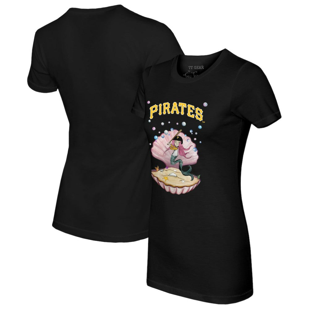 Pittsburgh Pirates Tiny Turnip Women's Mermaid T-Shirt - Black T-shirts