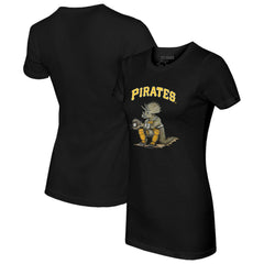 Pittsburgh Pirates Tiny Turnip Women's Triceratops T-Shirt - Black T-shirts