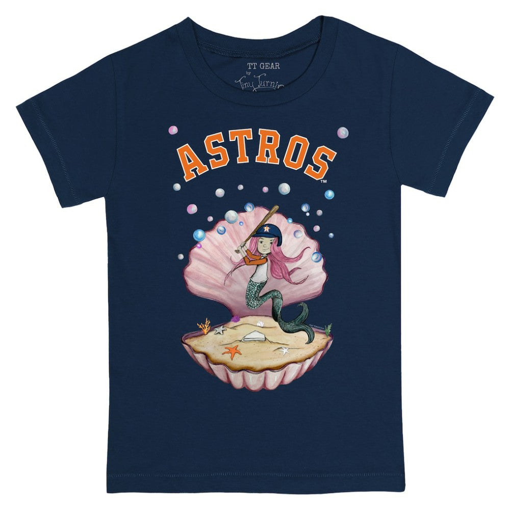 Houston Astros Tiny Turnip Youth Mermaid T-Shirt - Navy T-shirts